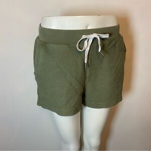 AERIE Ribbed Olive Cotton Shorts